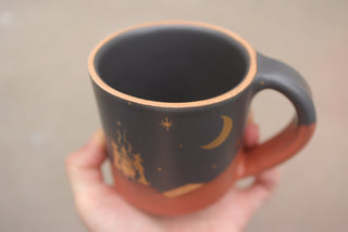 Midnight Fox 12 oz Mug 027 'Three Witches over a Cauldron'