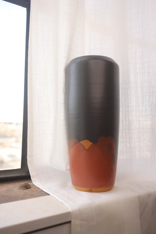 Midnight Fox Large Wheel Thrown Vase