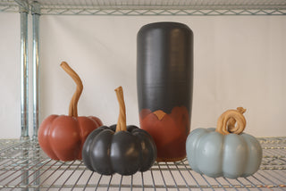 Midnight Fox Large Wheel Thrown Vase