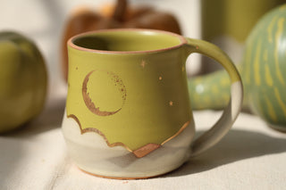 Wheel Thrown Chartreuse 16 oz Mug 3057