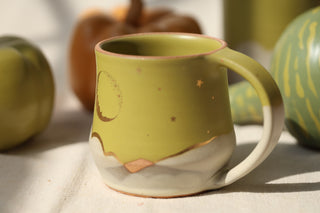 Wheel Thrown Chartreuse 16 oz Mug 3057
