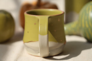 Wheel Thrown Chartreuse 16 oz Mug 3057