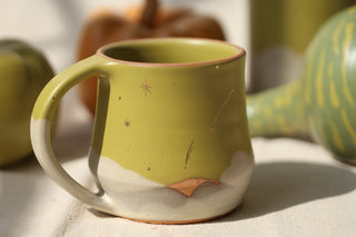 Wheel Thrown Chartreuse 16 oz Mug 3057