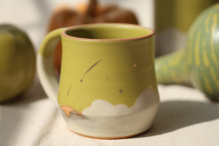 Wheel Thrown Chartreuse 16 oz Mug 3057