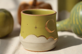 Wheel Thrown Chartreuse 16 oz Mug 3057