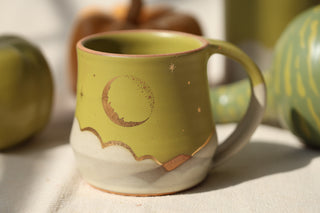 Wheel Thrown Chartreuse 16 oz Mug 3057