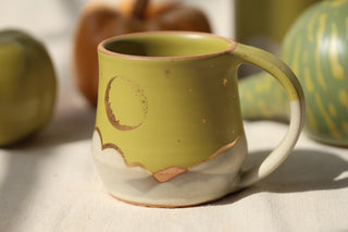 Wheel Thrown Chartreuse 16 oz Mug 3057