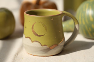 Wheel Thrown Chartreuse 16 oz Mug 3057
