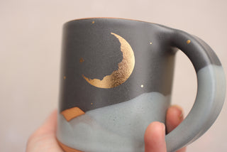 Winter Midnight 12 oz Mug 113 (Moon and Trees)