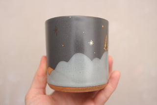 Winter Midnight 12 oz Mug 113 (Moon and Trees)