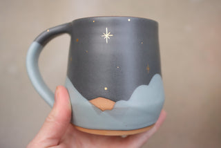 Winter Midnight 16 oz Wheel Thrown Mug 201