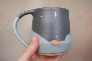 Winter Midnight 16 oz Wheel Thrown Mug 201