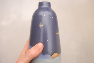 Nautical Twilight Bud Vase with Crescent Moon