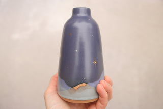 Nautical Twilight Bud Vase with Crescent Moon