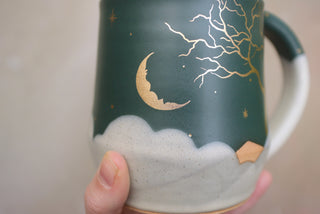 Peacock 24 oz Wheel Thrown Presidio Mug 318