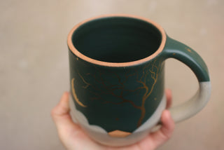 Peacock 24 oz Wheel Thrown Presidio Mug 318