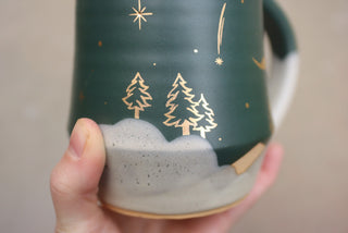 Peacock 24 oz Wheel Thrown Presidio Mug 319