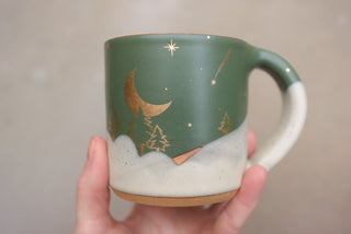 Cedar 12 oz Classic Mug 111 Moon Rising over the Trees