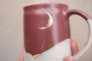 Mulberry 20 oz Wheel Thrown Presidio Mug 010 Cozy Cabin