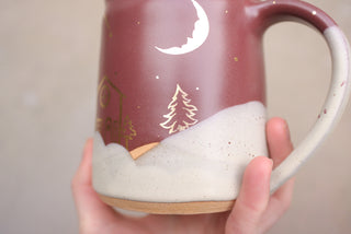 Mulberry 20 oz Wheel Thrown Presidio Mug 010 Cozy Cabin