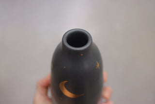 Winter Midnight Bud Vase with Crescent Moon 133