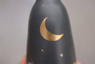 Winter Midnight Bud Vase with Crescent Moon 133