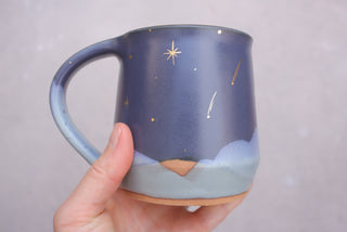 16 oz Nautical Twilight Wheel Thrown Mug 328 Stargazers