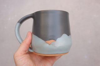 16 oz Winter Midnight Wheel Thrown Mug