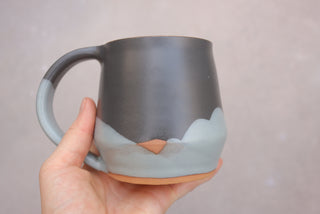 16 oz Winter Midnight Wheel Thrown Mug