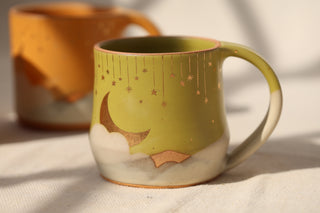 Chartreuse 16 oz Wheel Thrown Mug 9009