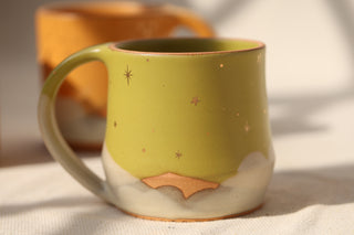 Chartreuse 16 oz Wheel Thrown Mug 9009