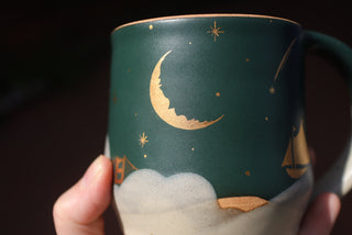 Peacock 16 oz Wheel Thrown Mug 007 Double Sided