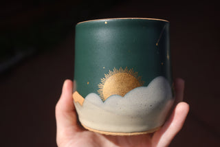 Peacock 16 oz Wheel Thrown Mug 007 Double Sided