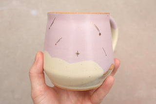 Pale Lilac Wheel Thrown 16 oz Mug 104