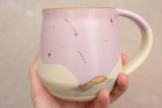 Pale Lilac Wheel Thrown 16 oz Mug 104