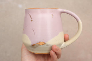 Pale Lilac Wheel Thrown 16 oz Mug 104