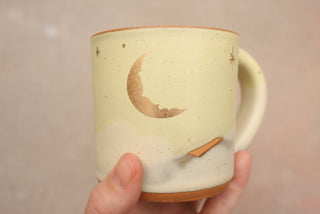 Pre-Order: Lemon Basil 12 oz Mug 201 'Cratered Crescent Moon'