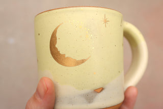 Pre-Order: Lemon Basil 12 oz Mug 'Crescent Moon with Moonshadow'