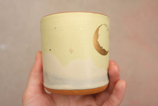 Pre-Order: Lemon Basil 12 oz Mug 'Crescent Moon with Moonshadow'