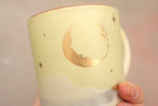 Pre-Order: Lemon Basil 12 oz Mug 'Crescent Moon with Moonshadow'