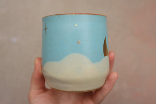 Sky Blue Wheel Thrown 16 oz Mug 028