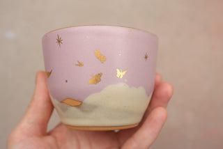 Lilac 6 oz Cappuccino Cup Butterflies