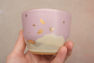 Lilac 6 oz Cappuccino Cup Butterflies