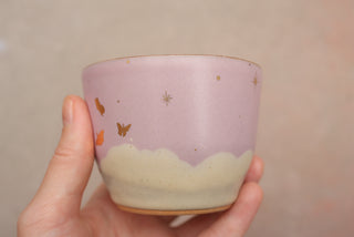 Lilac 6 oz Cappuccino Cup Butterflies