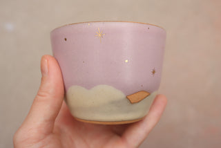 Lilac 6 oz Cappuccino Cup Butterflies