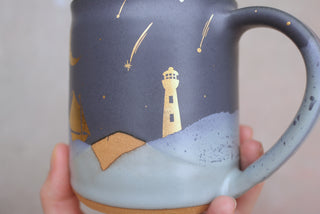 Nautical Twilight Wheel Thrown Presidio Mug 100