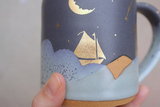 Nautical Twilight Wheel Thrown Presidio Mug 100