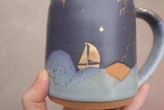 Nautical Twilight Wheel Thrown Presidio Mug 132